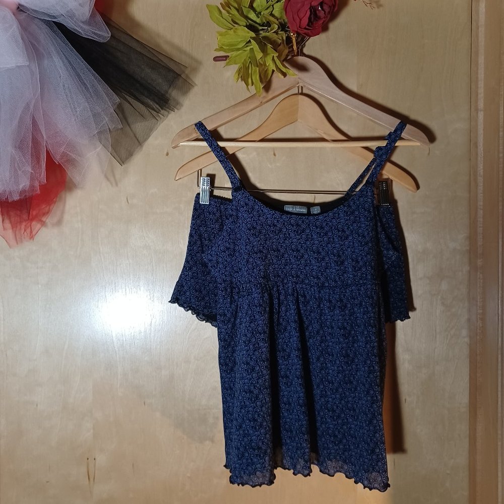 APT. 9 Intimates 2PC Blue Geometric Design Camisole and Shorts Set_Size Small